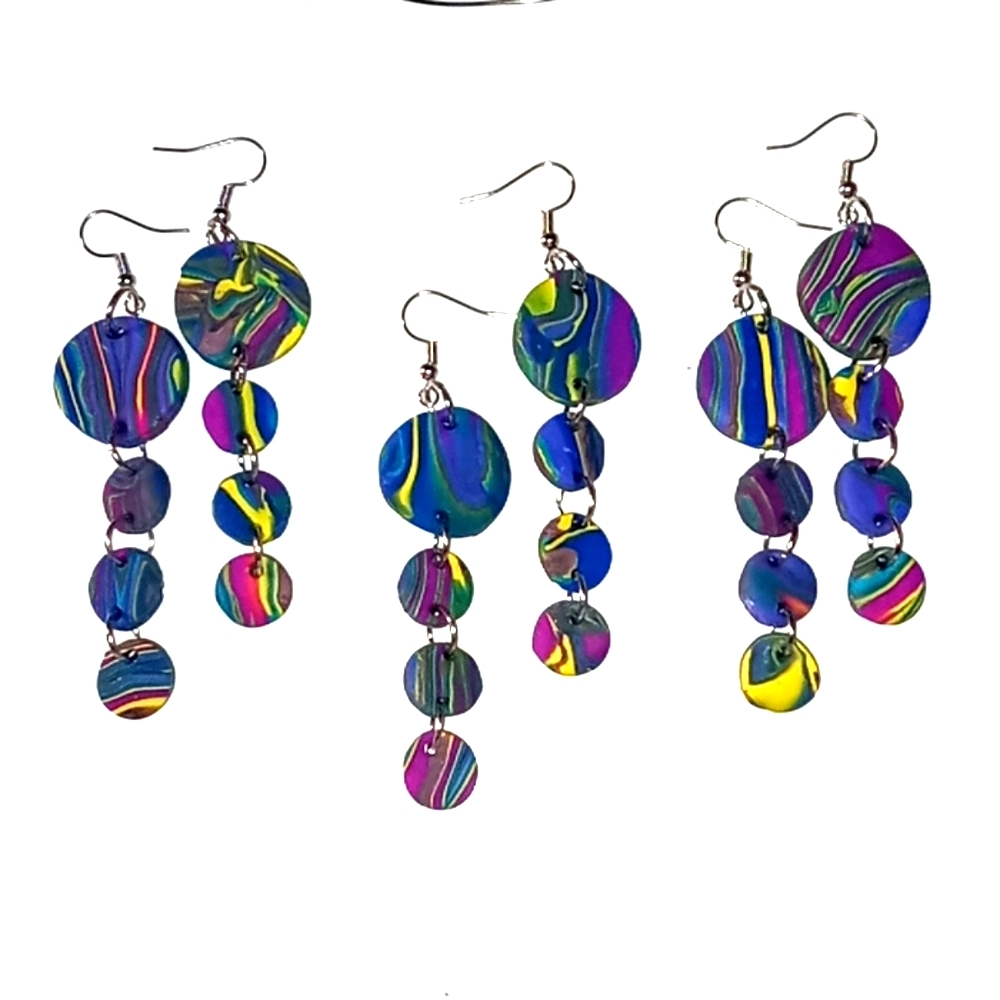 Clay earrings-Circle Drops